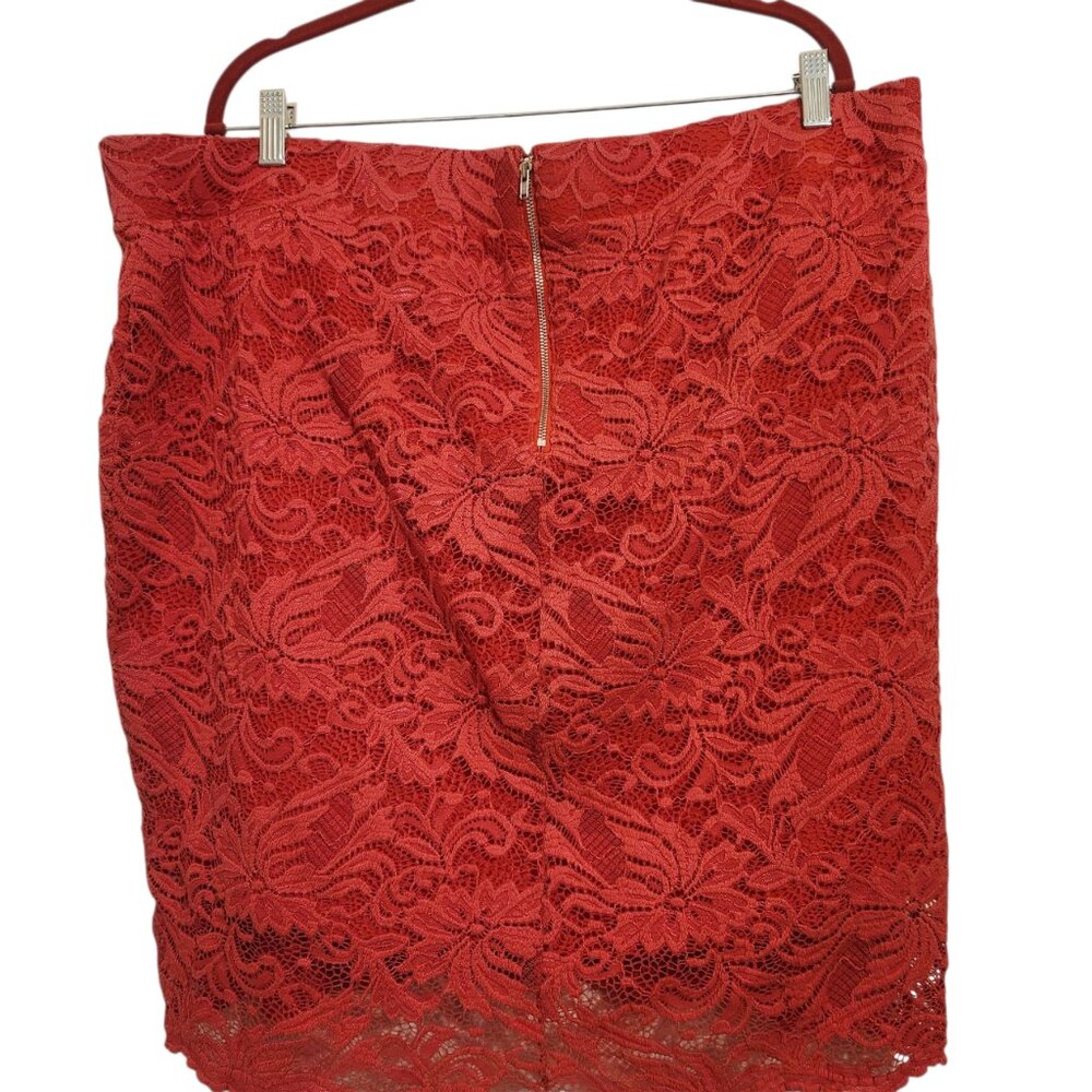 Torrid Coral Lace Pencil Knee Length Skirt Size 3 (3X) - Picture 7 of 7
